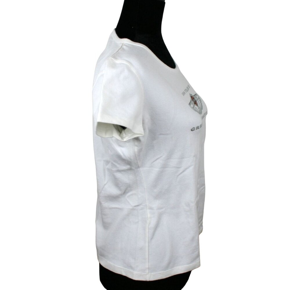 Vintage Women's Harley-Davidson White Top 100 Years of Great Motorcycles Size M - Picture 8 of 8